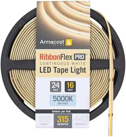 Armacost Lighting RibbonFlex Pro COB, 24V, 5000K, 315 Lumens/Ft, IP20, 5M 172430