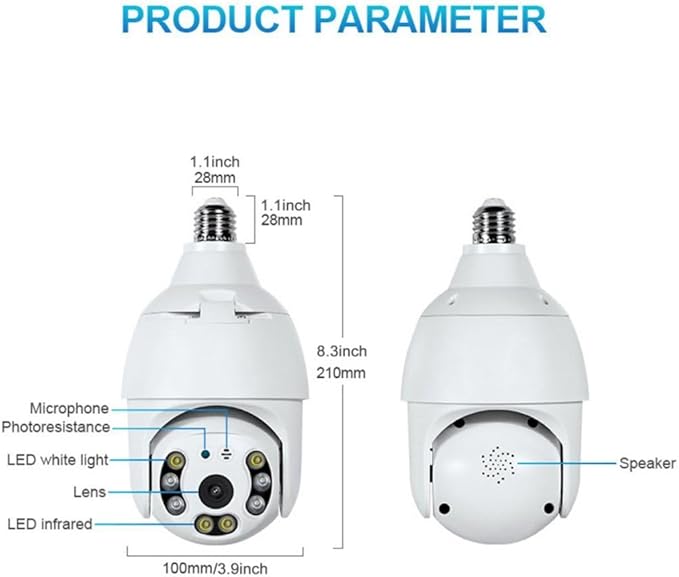 EVERSECU 4K 8MP UHD Screw-in 4 Inch PTZ Security Camera, Outdoor Waterproof, Wireless 2.4G&5Ghz WiFi, ONVlF&RTSP Stream, 360° View, Auto Tracking, 2 Way Audio, Motion Detection, Remote View(4pack)