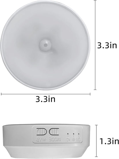 EZVALO 4 Pack Motion Sensor Closet Lights, 1200mAh USB-C Rechargeable LED Puck Lights, Under Cabinet Lights, Night Lights, Dimmable, 3 Color Temps, Magnetic, Stick-On for Closet, Stairs, Cabinets