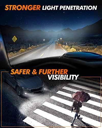 SEALIGHT H11/H16/H8 LED Fog Light Bulb, 14,000 Lumens 800% Brightness H11 LED Fog Lights, 1:1 Mini Size Easy to Install, 60000HRS Lifespan IP68 Waterproof, Pack of 2
