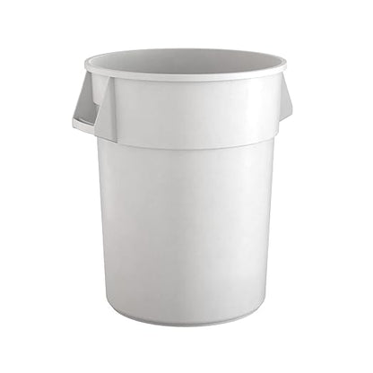 55 Gallon White Round Commercial Trash Can, Heavy-Duty Food Grade NSF Certified, Perfect for Restaurant, Office, School, Garage, Backyard, Workshop, Warehouse