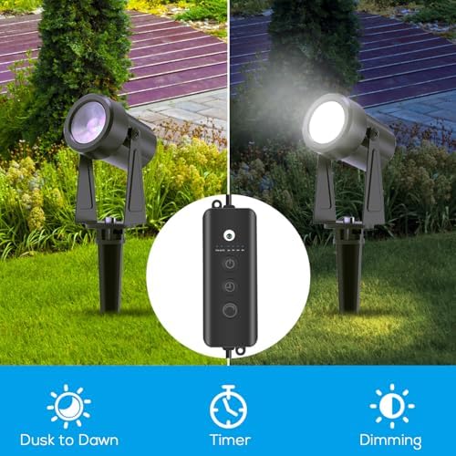 SUNTHIN 10 Pack Landscape Lights with Dusk to Dawn Sensor Controller