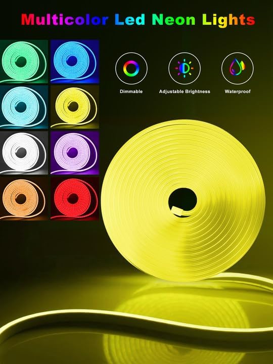 Ledagic 10ft RGB Led Neon Rope Lights, Remote App Control Led Rope Lights
