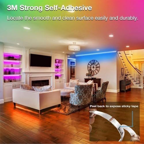 VOLIVO 50FT LED Strip Lights for Bedroom RGB Color Changing