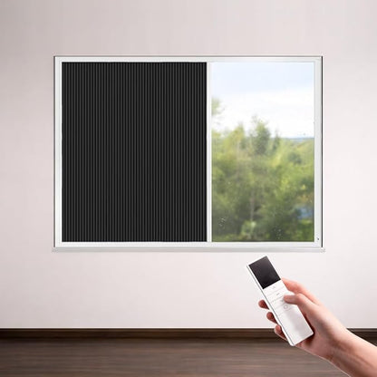 Godark Motorized Bottom Up Celllular Shades WiFi Enabled Smart Honeycomb Blinds Works with Alexa/Google Home Easy Install Blackout Window Blinds with Aluminum Frame Customize Size-Black(White Frame)