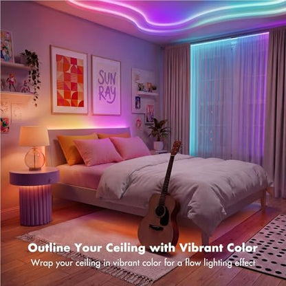 LED Lights for Bedroom, 50FT IC RGB LED Strip Lights, Smart Control