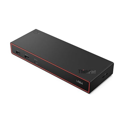 Lenovo ThinkPad USB4 Dock 5000, 40Gbps Bandwidth, Universal Compatibility, 65W Charging, Multiple Display Support, Black | USB4 technology with 40Gbps speed and 8K display support for workstations, laptops and productivity