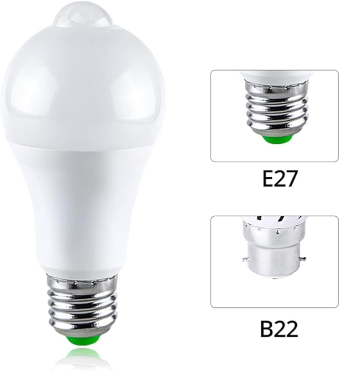 Wide Voltage Lights 5pcs AC85-265V B22 E27 LED Night Light Motion Activated ON/Off PIR Motion Sensor LED Lamp Light Smart Induction Bulb Stair Hallway Night Lamp Household Bulbs
