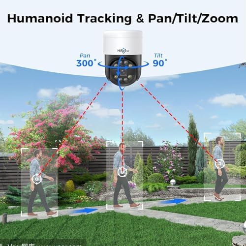Hiseeu 4K PoE Security Camera System with 8pcs 5MP PoE PTZ Cameras