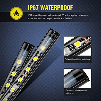 Nilight - TR-05 2PCS 60 Inch 180 LEDs Bed Strip Kit with Waterproof on/Off Switch Blade Fuse 2-Way Splitter Extension Cable for Cargo, Pickup Truck, SUV, RV, Boat , 2 Years Warranty