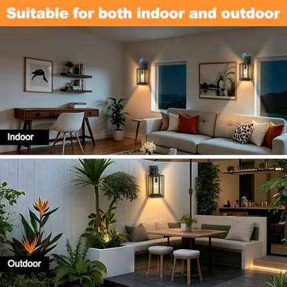 18 IN Dusk To Dawn Outdoor Wall Light,Double Cage Satin Black Exterior Lighting Fixtures With Clear Tempered Glass,Waterproof Auto On/Off Outdoor Lanterns For Porch,Garage,Yard,E26 Base,1 Pack