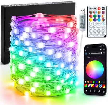 JMEXSUSS Smart RGB Fairy Lights, 33FT 100 LED Color Changing String Lights