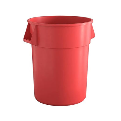 55 Gallon Red Round Commercial Trash Can, Heavy-Duty Food Grade NSF Certified, Perfect for Restaurant, Office, School, Garage, Backyard, Workshop, Warehouse