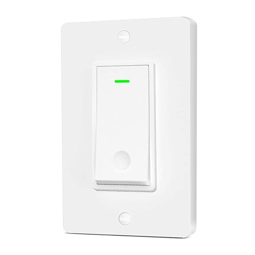Smart Light Switch, Aoycocr In-Wall Smart Home Switch with Remote Control and Timer, Compatible with Alexa, Google Assistant and IFTTT, No Hub and Neutral Wire Required, ETL and FCC Listed
