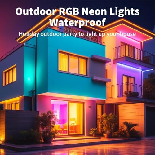 iNextStation RGB Neon LED Strip Lights 16.4FT 12V Flexible LED Rope Lights