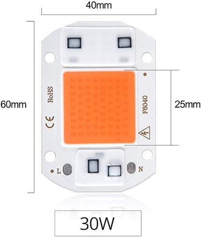 Fengyan Home Bulbs LED Grow Light Full Spectrum LED Phyto Lamp 10W 20W 30W 50W COB Fitolampy Smart IC LED Diode Matrix Growing Lamp Household Lamp (Emitting Color : Red, Wattage : 110V)