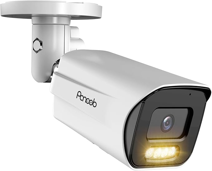 4K PoE IP Bullet Camera with Smart Dual Lights Full Color Night Vision, 8MP Wired Video Surveillance Security IP PoE Camera Indoor/Outdoor, AI Human/Vehicle Dtection, Two-Way Audio, PB65-8MDL