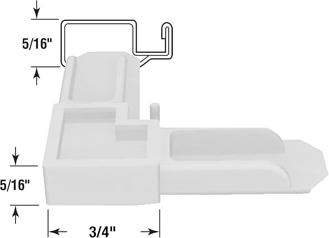 Prime-Line MP7729-50 Screen Frame Corner, 5/16 In. x 3/4 In., White Plastic (50 Pack)
