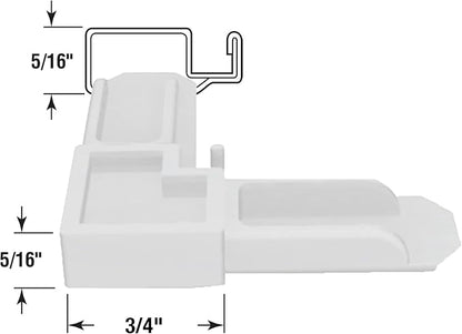 Prime-Line MP7729-50 Screen Frame Corner, 5/16 In. x 3/4 In., White Plastic (50 Pack)