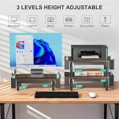 WALI Computer Monitor Stand with Storage and Pen Holder