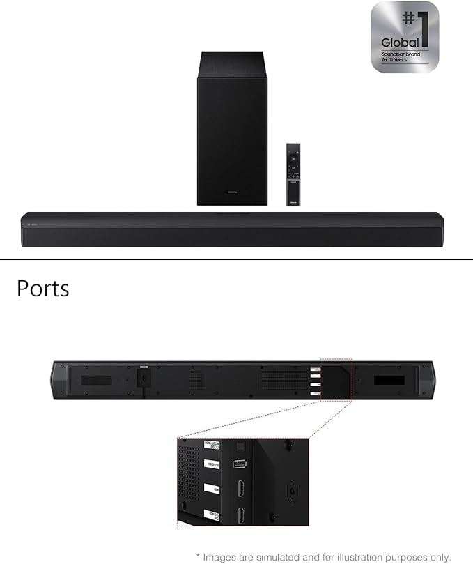 Samsung B-Series Soundbar HW-B750F 5.1ch with Wireless Subwoofer, DTS Virtual:X Surround Sound, TV Home Theater System for Movies, Gaming, Powerful Bass & Immersive Audio Upgrade