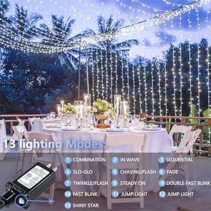 200 LED Connectable String Lights, 66FT Christmas Lights Outdoor Indoor