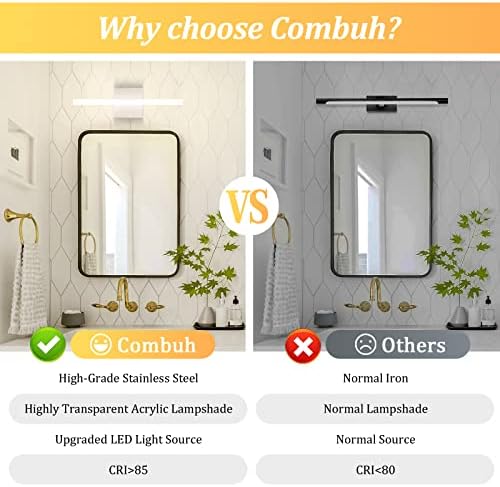 Combuh Bathroom Vanity Light Fixtures Above Mirror, Modern Wall Sconce
