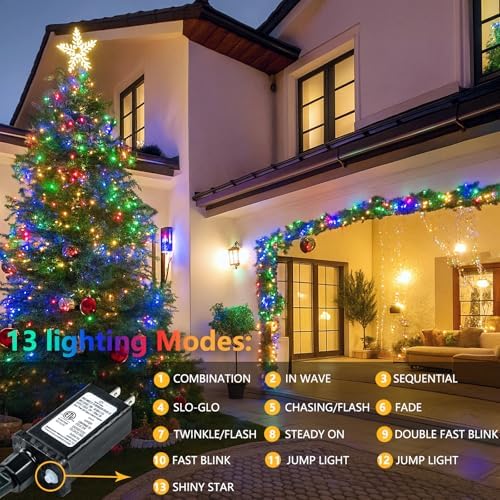 200 LED Connectable String Lights, 66FT Christmas Lights Outdoor Indoor