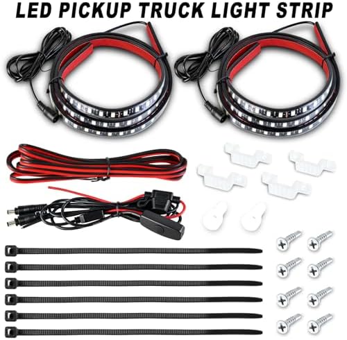 Mupera 2 Pcs 60 Inch 180 LED Truck Bed Light Strip Kit for Pickup SUV RV