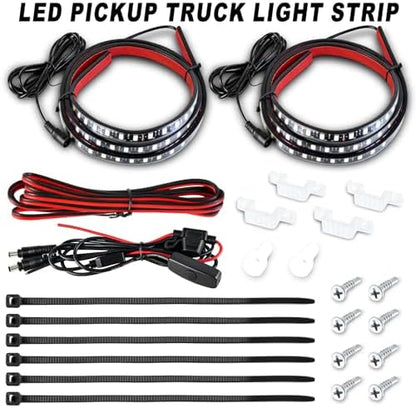 Mupera 2 Pcs 60 Inch 180 LED Truck Bed Light Strip Kit for Pickup SUV RV