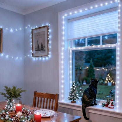 JMEXSUSS USB White Fairy Lights Plug in, 33ft 100 LED Twinkle Lights Indoor