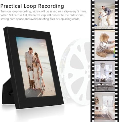 HD 1080P Hidden Spy Security Camera Picture Frame, No WiFi Needed