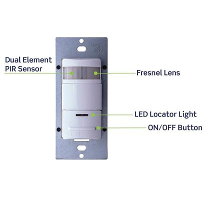 Leviton Decora 120/277-Volt Wall Switch Occupancy Sensor, ODS10-IDE, Black