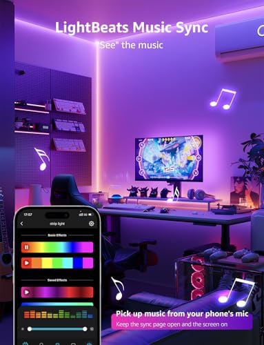 Lepro SE1 AI Smart LED Strip Lights 32.8FT RGB WiFi Bluetooth Lights