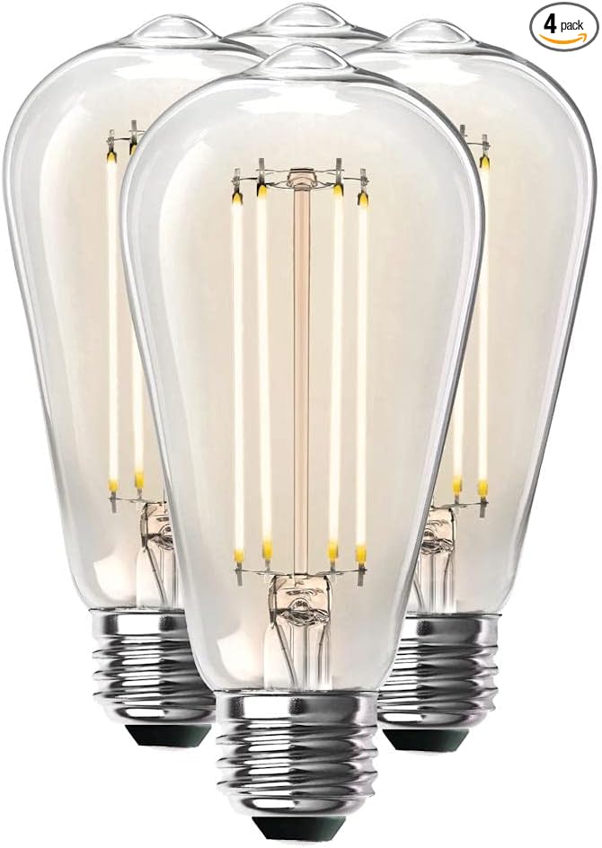 Feit Electric 18573 - ST19100CL/927CA/4 Edison Style Antique Filament LED Light Bulb
