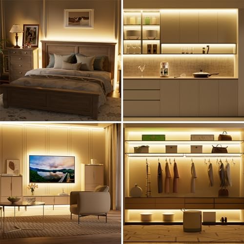 PAUTIX Smart COB LED Strip Light 32.8ft/10m,Warm White 2700K LED Strip,Compatible with Alexa/Google Assistant,Dimmable 24V LED COB Light Strip Kit for Kitchen,Bedroom,Cabinet,Living Room,Office