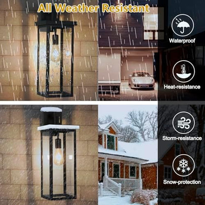 20 in Large Exterior Lighting Fixtures Modern Wall Lantern,2 Packs