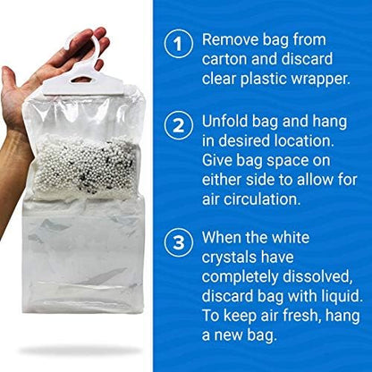 4 Pack Moisture Absorber Hanging Bags, Boat Dehumidifier with Charcoal