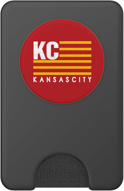 KC Red & Yellow Kansas City USA Flag Kc Red American Flag Kc PopSockets PopWallet for MagSafe