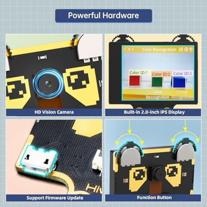 AI Vision Camera Module for Arduino Raspberry Pi Microb ESP32 STM32 Robot Vision Sensor USB Smart Camera with Fill Lights, Object/Color/Face/Tag/QR Recognition, Feature Detect, Line Track - WonderCam