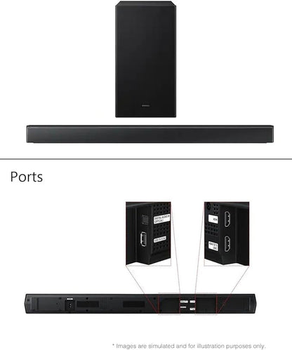 Samsung Soundbar HW-B650F 3.1ch with Subwoofer, Dolby Audio, Powerful Bass Sound Bar for TV, Clear Dialogue, Home Theater Audio System for Movies, Gaming & Music