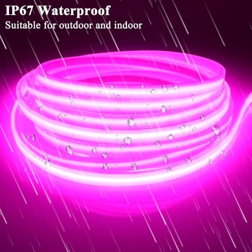 LEDENET COB LED Strip Lights Waterproof IP67 DC12V 16.4ft/5m 480LEDs/m Pink