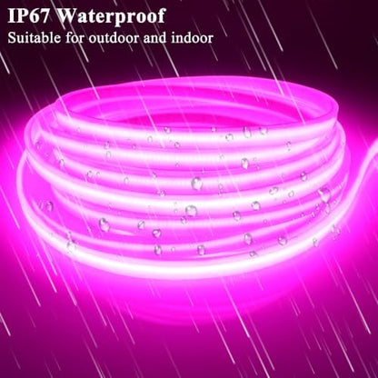 LEDENET COB LED Strip Lights Waterproof IP67 DC12V 16.4ft/5m 480LEDs/m Pink