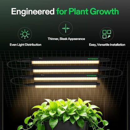 VIVOSUN T5 Grow Lights for Indoor Plants, 3000K Full Spectrum, 1FT