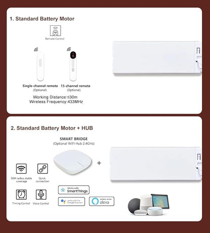 Bringnox Smart Motorized Cellular Shades,with Google Home and Alexa Via HUB,and Customized(Blackout Grey-109, Blackout)