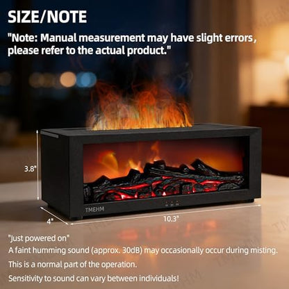 TMEHM Fireplace Flame Essential Oil Diffuser Humidifier, Aromatherapy