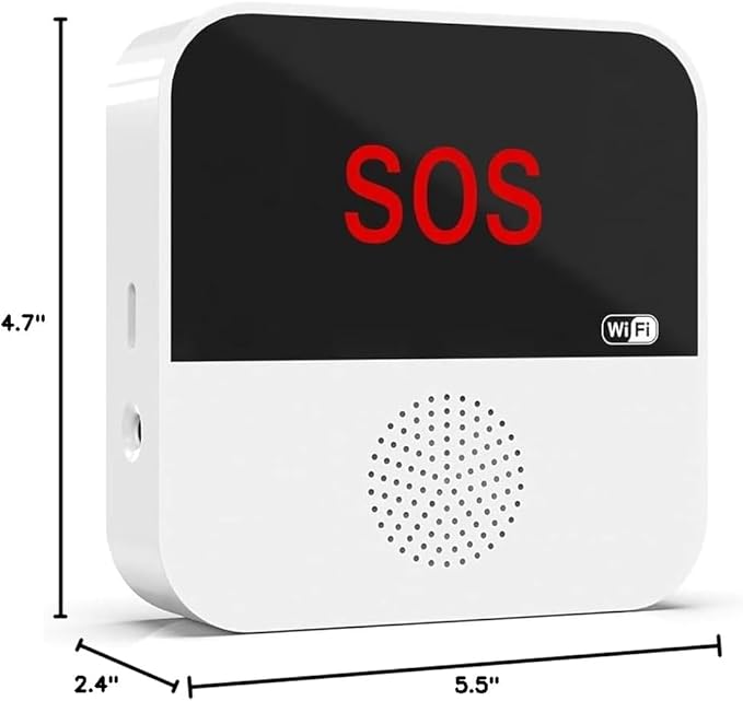 VOCA Wireless Personal Alarms & Pager for Elderly, Emergency Alarm, SOS Button, Panic Alarm, Nurse Call Bell, SOS System for Home/Personal, Caregiver Pager, Seniors, Patients, Disabled, 2.4G WiFi