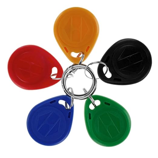 125KHz Smart ID Key Tag Card RFID Access Control Key Card Proximity EM4100 TK4100 Keyfobs Keychains NFC Token Badge Holder (Mix Color, Pack of 10)