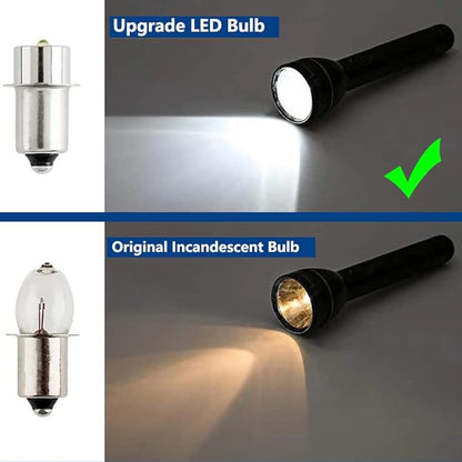 Upgrade LED Bulb White 3W DC 4-12V LED Flashlight Bulb Replacement Part Compatible for MagLite Flashlights Torch 3-6 Cell C&D
