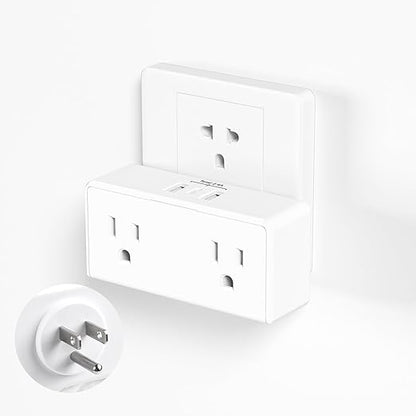 BN-LINK Multi Plug Outlet, Outlet Extender with 2 USB-A 1 USB-C 2 AC Oulets, 3 Prong Outlet Splitter for Dorm, School, Office, Home, Cruises Essentials for Ship and Travel, ETL Listed